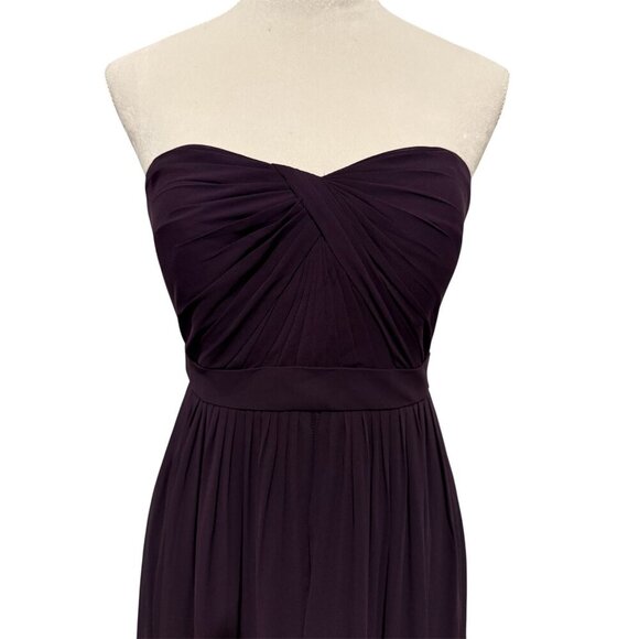 JENNY YOO Aidan Strapless Chiffon Plum Gown ONLY Size 4 - Picture 5 of 16